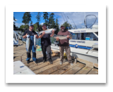 August 18, 2024 : 16, 16, 15 lbs Chinooke Salmon and Hatchery Coho - Ken, Randy, & Malcom from Victoria BC