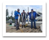 August 20, 2024 : 15, 14, 14 lbs Chinooke Salmon - Day 1 of 2 - Vern Taber from Alberta with Guy & John from Golden BC