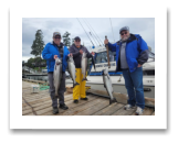 August 21, 2024 : 15, 14, 14 lbs Chinooke Salmon -  Day 2 of 2 - Vern Taber from Alberta with Guy & John from Golden BC