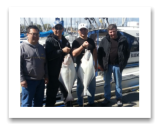 April 22, 2014: 21 & 20 lbs. Halibut - Constance Bank  The Chow Family and friends from Vancouver and Victoria BC