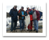 April 8, 2014: 34 lbs. Halibut - Constance Bank  - Uncle Joe with friends Gord, Bernard, and Roger from Parksville BC