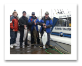 April 5, 2014: 2 Halibut & 11 lbs. Chinook Salmon - Constance Bank  - Joan, Jerry, Alex, and John from BC