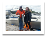 June 16, 2014: 13 & 12 lbs. Chinook Salmon - Sheringham  Point -  Steve & Katie from Denver Colorado