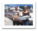 July 1, 2014 : 24 & 23 lbs. Chinook Salmon - Beachy Head - Erik & Alex from California with Patty & Tom from Washington