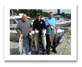 July 25, 2014 : 19, 18, 18, 17, 15 lbs. Chinook Salmon - Otter Point - Morning Trip - Ron from Colorado with Paul from Victoria