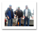 August 13, 2014 : 12 lbs. Chinook - Otter Point - Day 2 of 3 - Dick, Scott, & Chuck from Washington. This is the 4th year in a row going out with Roy on the Blue Wolf.