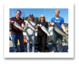 August 26, 2014 : 18 lbs. Chinook Salmon, 2 Sockeye, 1 Hatchery Coho - Otter Point - Day 1 of 2 - Kalene, Dave, Mathew, & Kelly from Calgary Alberta