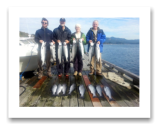 October 3, 2014 : Limit of Wild Coho & Hatchery Coho Salmon - Secretary Island - William & Pete from Alberta with Bill & Jane from Slocan Park BC