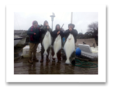 March 15, 2015 : 55, 34, 30 lbs. Halibut - Constance Bank - Ross, Lisa, Jorden, & Krysten from Vancouver BC