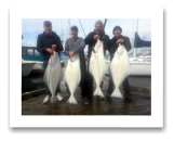 March 16, 2015 : 48, 42, 40, 38 lbs. Halibut - Constance Bank - Paul, Lorin, Steve, & Don from Nanaimo BC