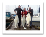 March 17, 2015 : 57, 41, 39 lbs. Halibut - Constance Bank - Jim, Cathy, & Micah from Nelson BC