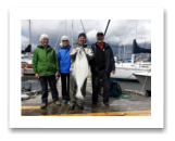 April 24, 2015 : 29 lbs. Halibut - Clover Point - Tom, Judy, & Bill from Slocan Park BC