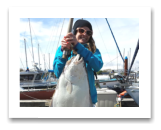 April 27, 2015 : 28 lbs. Halibut - Clover Point - Jose with her first ever Halibut.