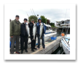 May 16, 2015 : 13, 11, 11 lbs. Chinook Salmon - Muir Creek - Derrick, Tyler, Dave, & Michael from Ontario North.