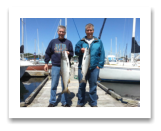 May 30, 2015 : 15 & 10 lbs. Chinook Salmon - Oak Bay - Rob from Ontario with Chris from Victoria BC