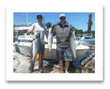 June 11, 2015 : 21, 13, 9 lbs. Chinook Salmon - Sheringham Point - Devin & Alex from Ontario