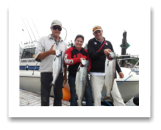 June 28, 2015 : 20 & 16 lbs. Chinook Salmon & Pink Salmon - Trap Shack - Laura, Frank, & Bill from Calgary and Victoria BC