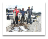 July 12, 2015 : 26.5, 19, 16.5, 16, 11 lbs. Chinook Salmon & Limit of Pink Salmon - Muir Creek - Lash, Chuck, and Brad from Vancouver & Sooke BC