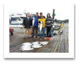 July 24, 2015 : 14 & 9 lbs. Chinook Salmon & Limit of Coho & Pink Salmon - Muir Creek - Tyler, Mike, & Larry from Sooke with Paul "Little Fish" from Calgary Alberta