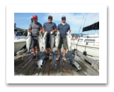 August 17, 2015 : 19, 17, 17, 16, 15, 15, 14, 14 lbs. Chinook Salmon - Otter Point - Day 1 of 2 - Steve from Surrey BC with Dan & Trevor from Swift Current Saskatchewan