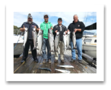 August 24, 2015 : 17 to 10 lbs. Chinook Salmon, Coho & Pink Salmon - Day 2 of 3 - Otter Point - Big Al, Dave, & Cory from Calgary Alberta with Joey from Kelowna BC