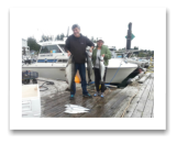 September 1, 2015 : 24, 17, 10 lbs. Chinook Salmon - Otter Point - Maggie & Eric from Florida