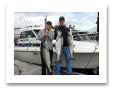 September 2, 2015 : 25, 20, 15 lbs. Chinook Salmon - Otter Point - Cathy & Mike from Missouri