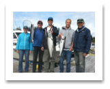 September 7, 2015 : 13 lbs. Chinook Salmon & Hatchery Coho - Muir Creek - Eric, Hilary, Cam, Jeff & "Banana Bob" from Toronto and Victoria BC