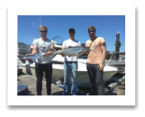 July 15, 2016 : 18 lbs. Chinook Salmon and Pink Salmon - Otter Point - Sam Van Aswegen from Netherlands, Dan Van Aswegen from Vancouver with Robbie Donaldson from Campbell River BC